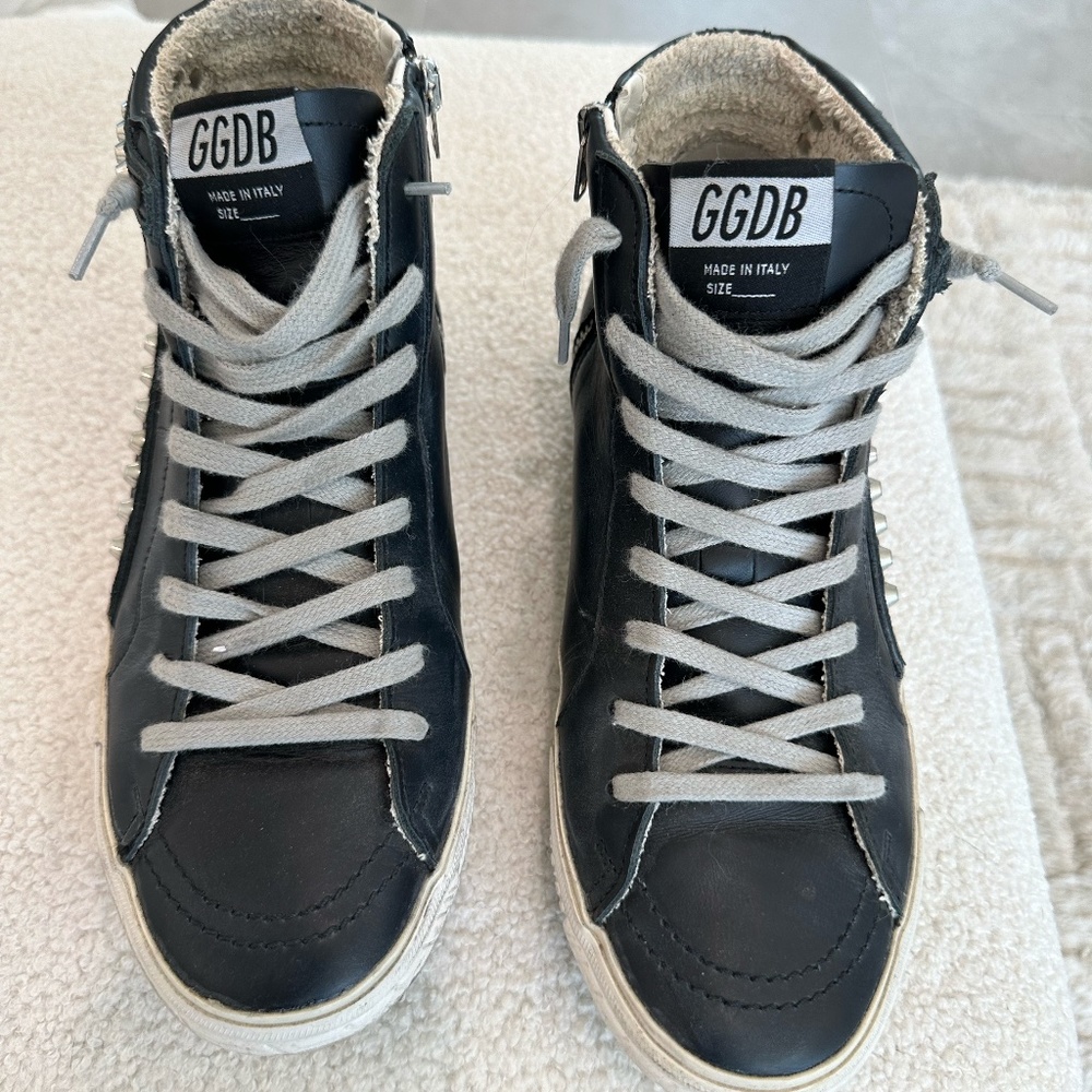 GGDB Slide Mid Top Leather Stud Sneaker